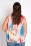 Double tank top in printed cotton voile