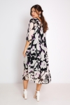 pleated dress in printed voile