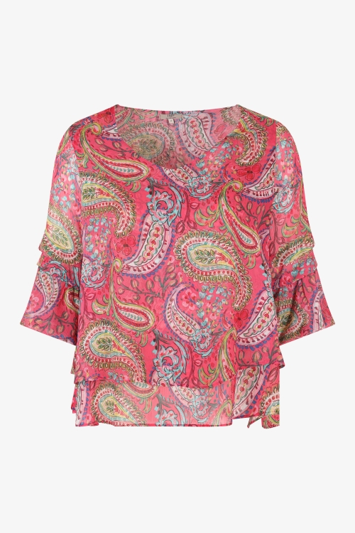 Blouse trapéze en imprimé en superposition