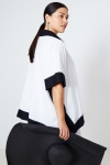 Oversized two-tone viscose linen shirt