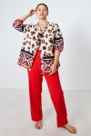 Printed cotton voile shirt