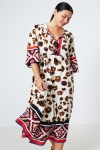 Robe longue imprimé en patch animal