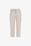 Straight-cut plain viscose linen pants