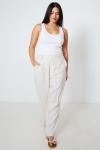 Straight tailored pants in plain linen