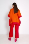 Chemise oversize bicolor en lin viscose