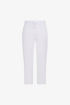 Straight-cut plain viscose linen pants