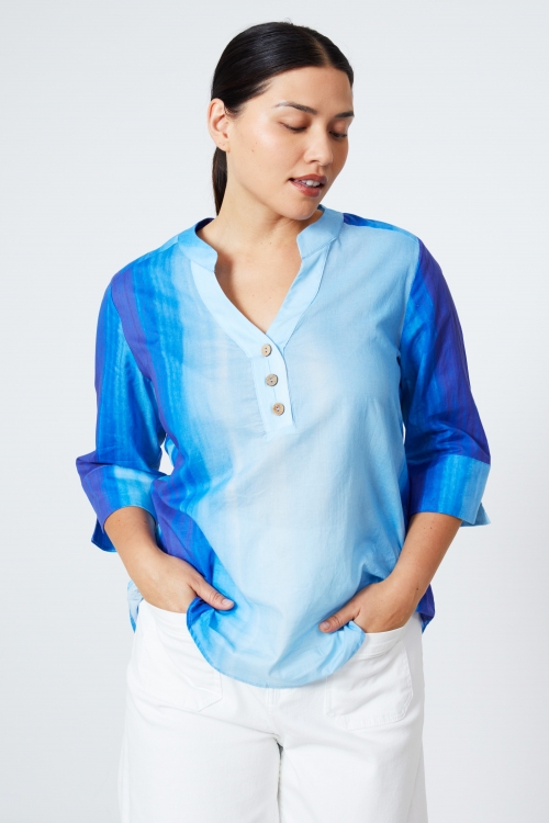 Blouse en voile de coton imprimé