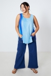 Double tank top in printed cotton voile