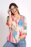 Printed cotton voile blouse