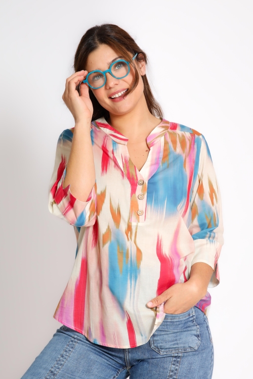 Blouse en voile de coton imprimé