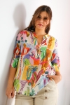 Printed cotton voile blouse