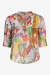 Printed cotton voile blouse