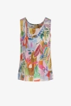 Double tank top in printed cotton voile