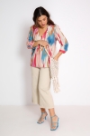 Printed cotton voile blouse