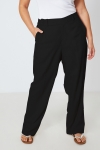 Pantalon tailleur droit en lin uni