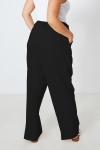 Pantalon tailleur droit en lin uni