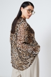 Panther print voile blouse