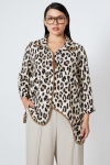 Asymmetrical shirt in panther print