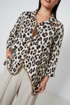 Asymmetrical shirt in panther print