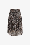 Bohemian style skirt in panther print voile