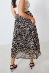 Bohemian style skirt in panther print voile