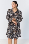 Robe midi en viscose imprimé animal