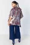 Oversized printed satin shirt in T