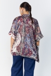 Oversized printed satin shirt in T