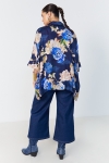 Oversized satin effect printed blouse in T