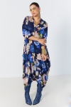 long dress in satin effect print