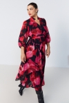 Long dress in floral print voile