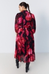 Long dress in floral print voile