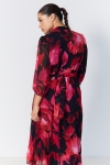 Long dress in floral print voile