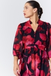 Robe longue en voile imprimé floral