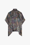 Oversized printed satin shirt in T