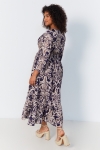 Robe longue imprimée fil lurex taille smockée