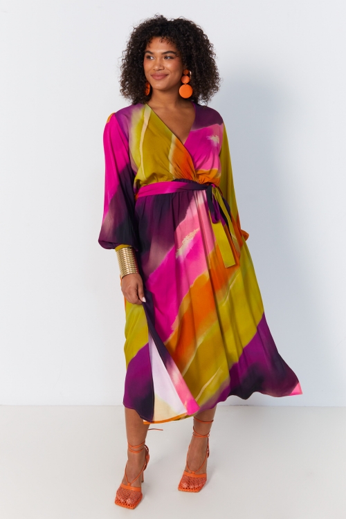 Printed viscose dress