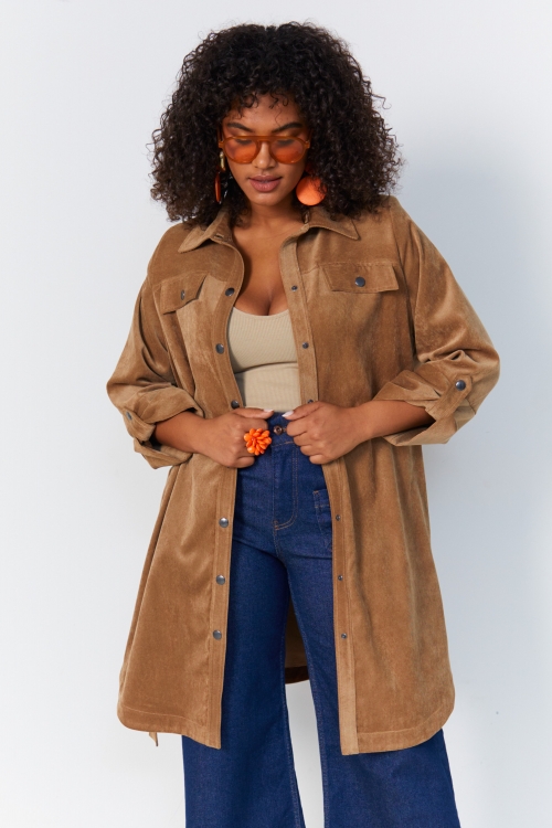 Corduroy trench coat