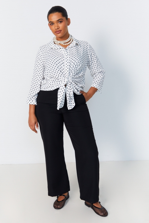 polka dot print trapeze shirt