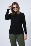 Funnel neck sweater in plain rib