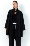 Oversized double-sided suede-effect twill coat