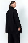 Oversized double-sided suede-effect twill coat