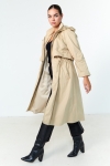 Long waterproof trench coat with hood