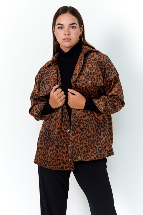 Animal print velvet shirt