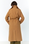 Chic long coat with eyelets at the waist