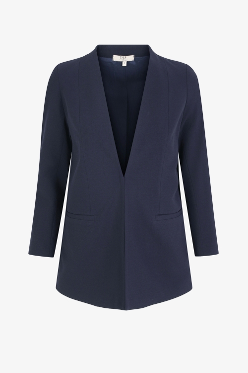 Veste tailleur uni sans col