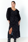 Robe longue imprimée viscose lourde avec taille smockée