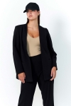 Veste tailleur uni sans col