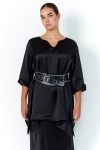 Trapeze tunic in plain satin effect