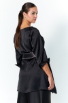 Trapeze tunic in plain satin effect